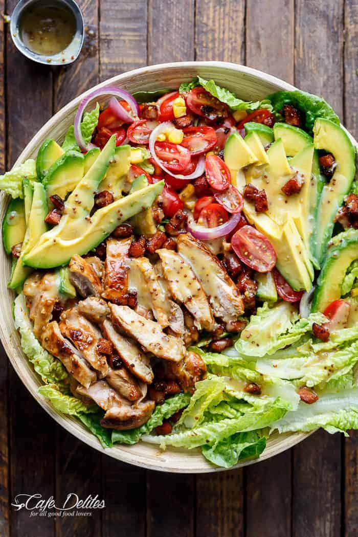 Honey Mustard Chicken Salad with Bacon & Avocado