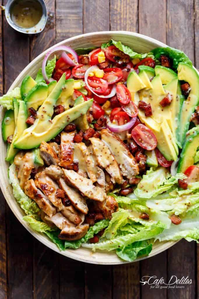 Honey Mustard Chicken Salad With Bacon & Avocado - Cafe Delites