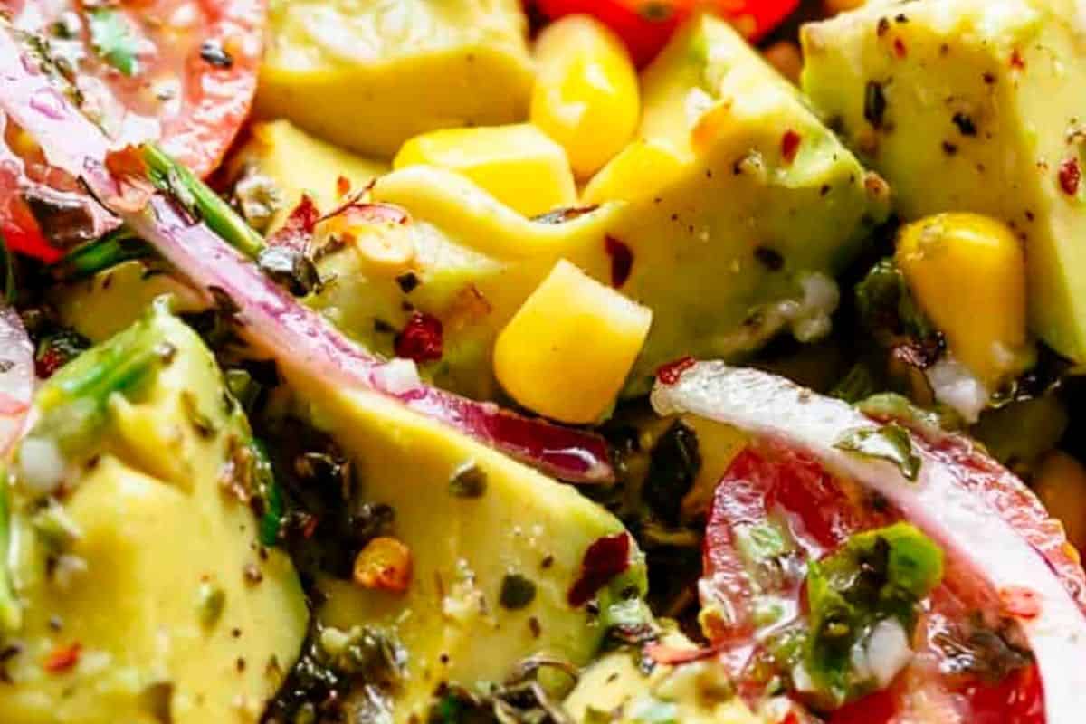 Enjoy immediately as an Avocado Corn Tomato Salad