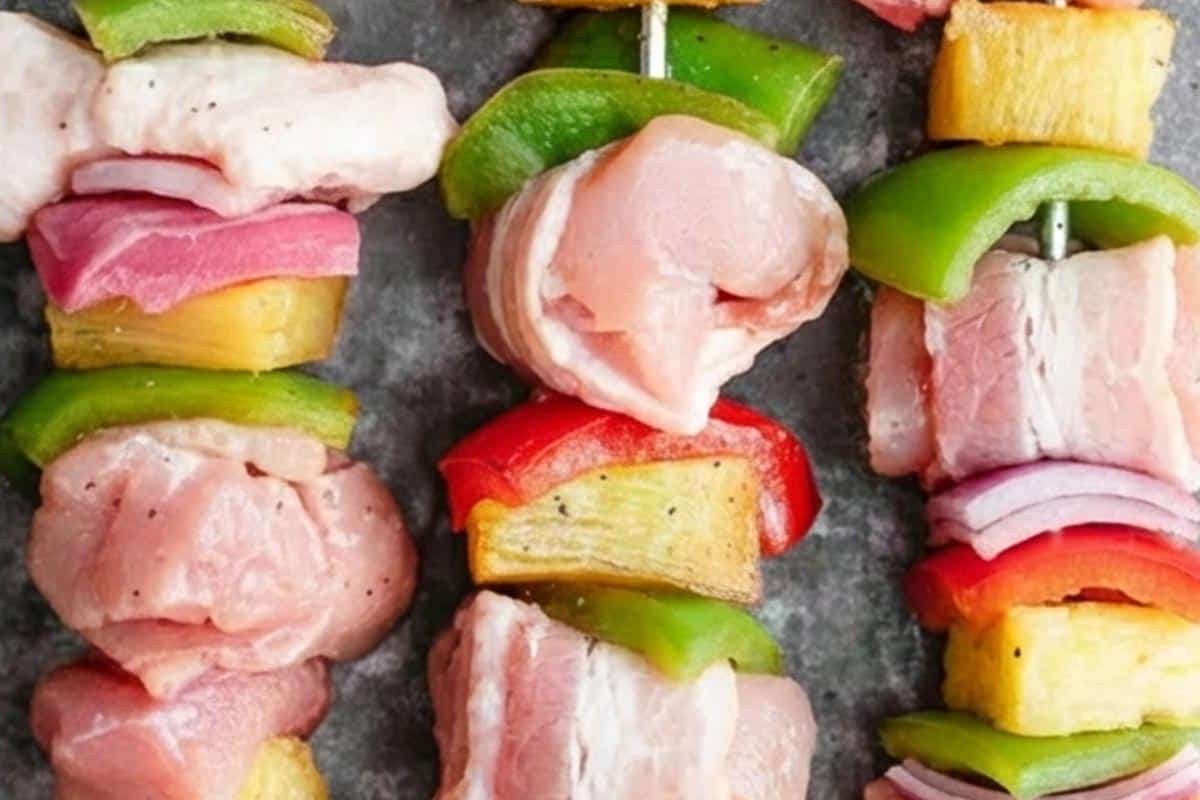 Assembled the skewer.