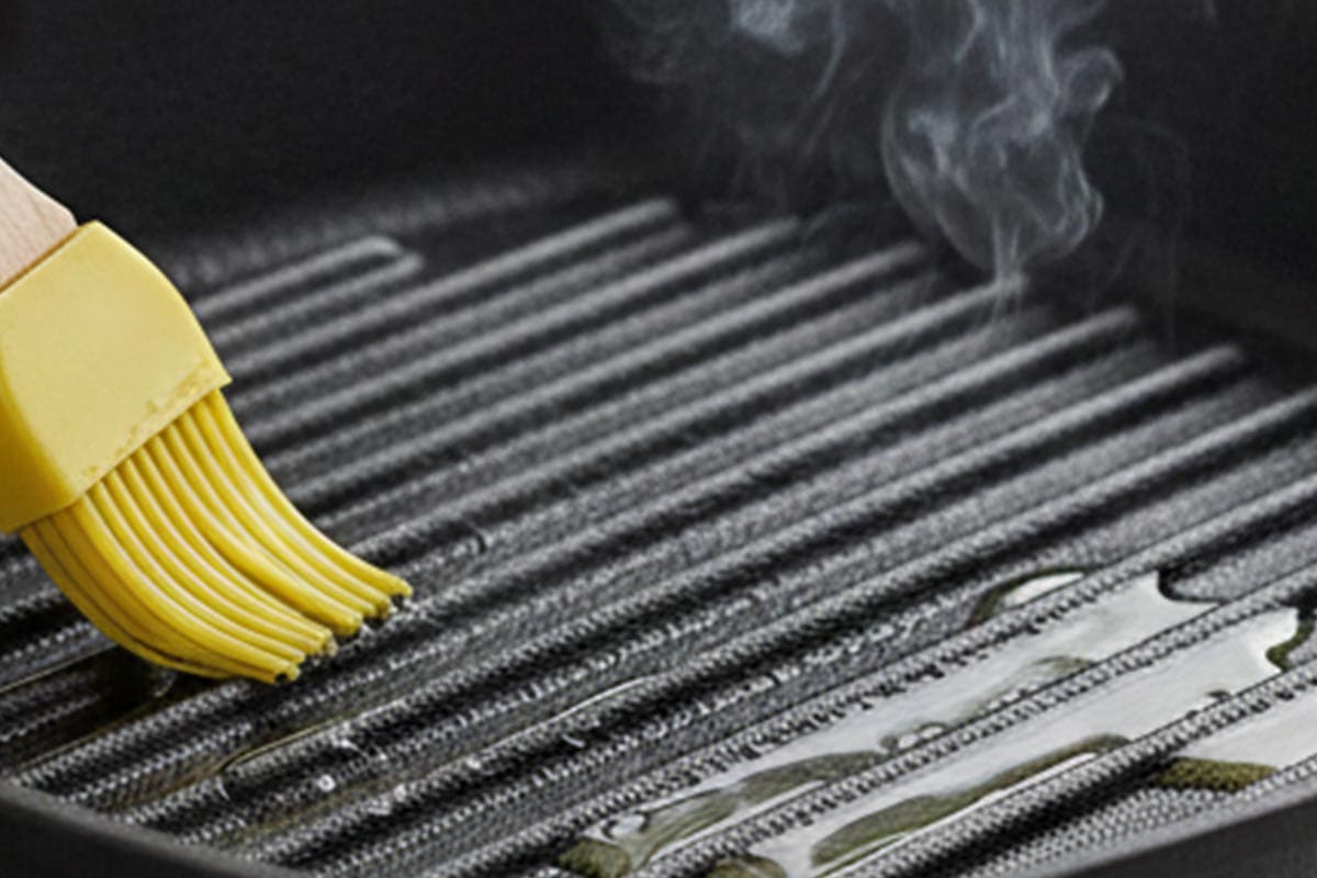 Lightly brushed the grill grates with olive oil.