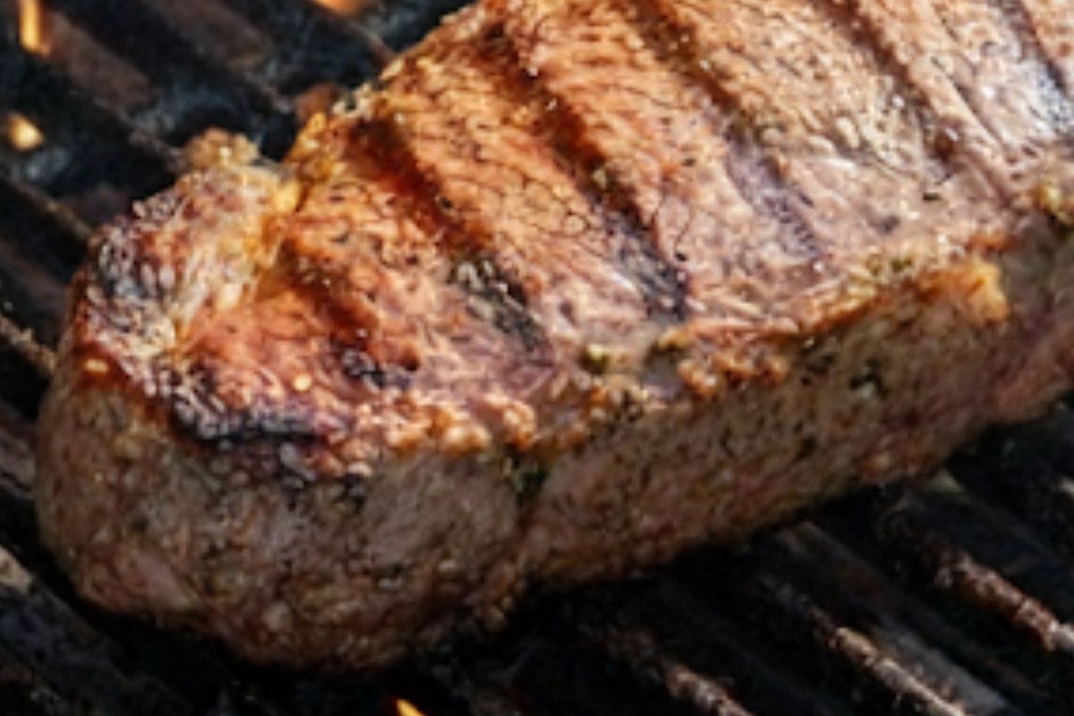 Preheat your barbecue or outdoor grill to high heat. Grill the steak for 5–7 minutes per side