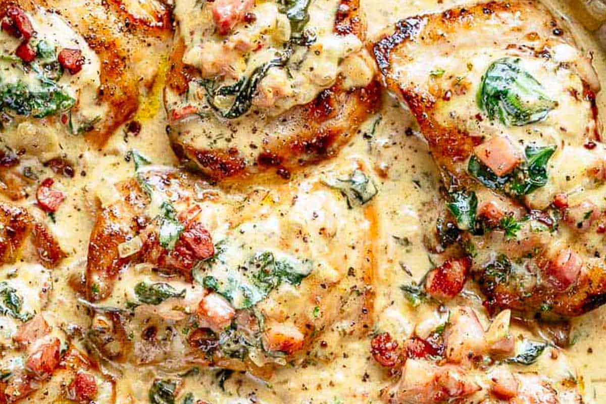 Close-up shot of Creamy Dijon Chicken.