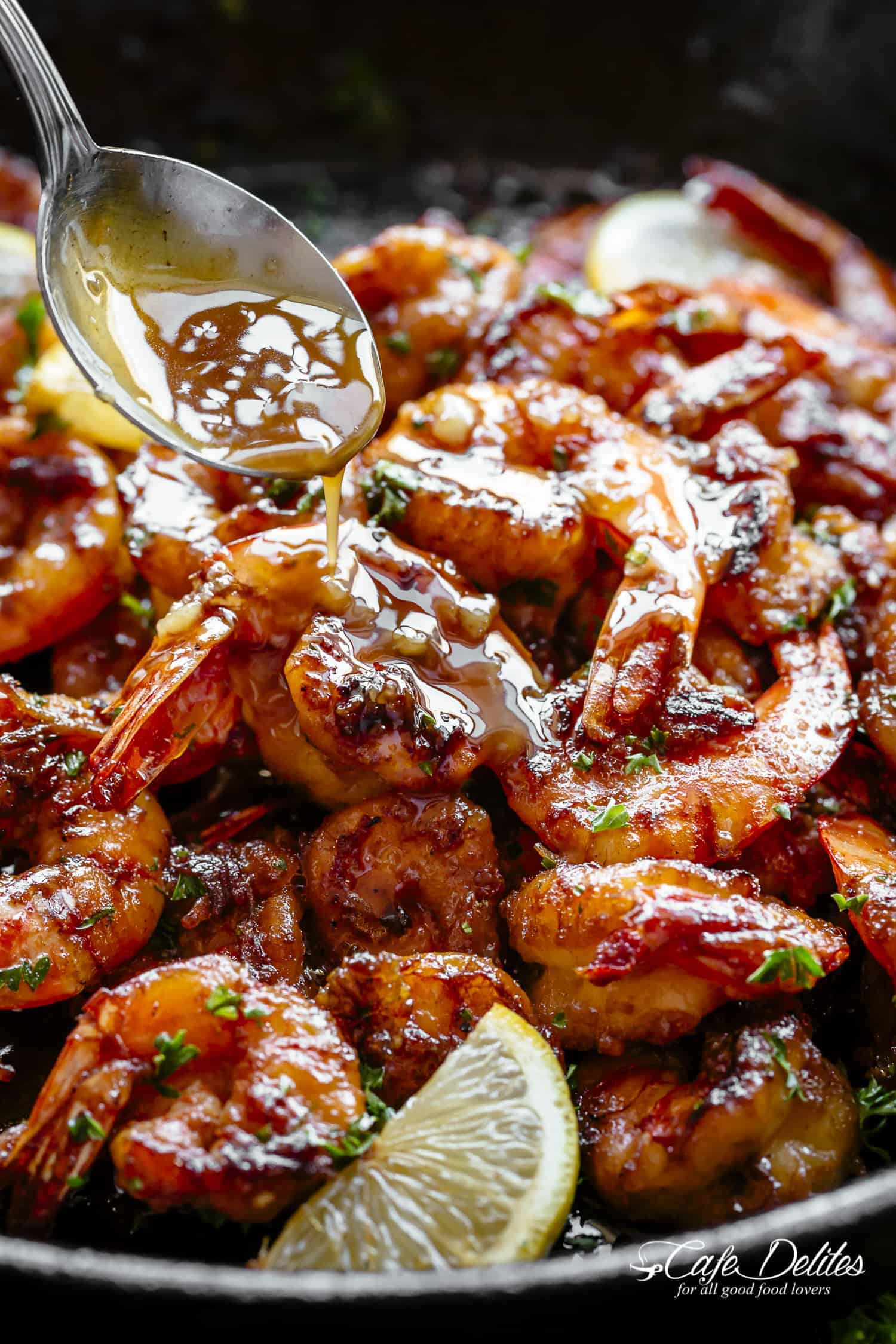 Browned Butter Honey Garlic Shrimp - Cafe Delites