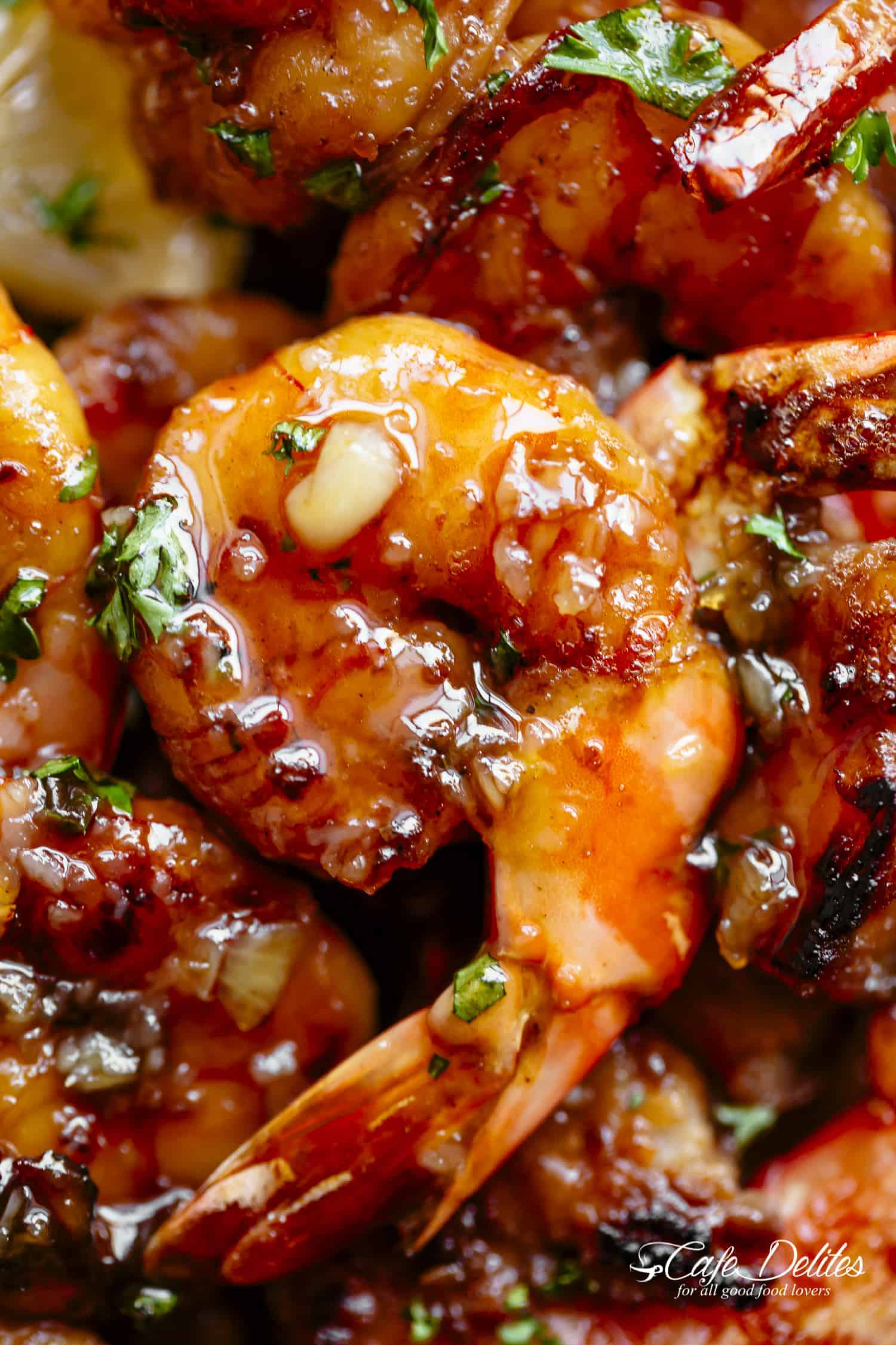 Browned Butter Honey Garlic Shrimp | cafedelites.com