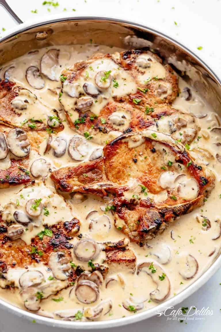 Pork Chops With Creamy Mushroom Sauce - Cafe Delites