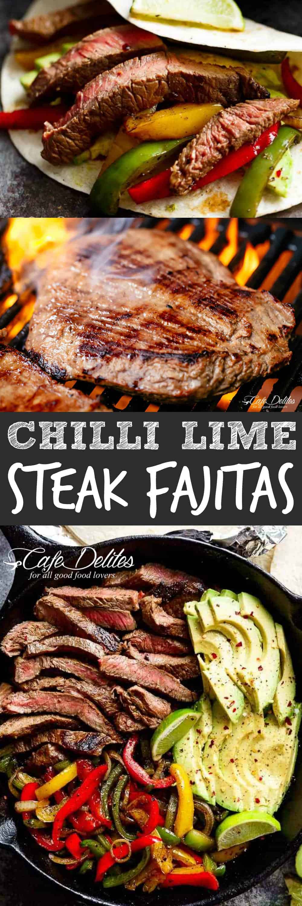 Chili Lime Steak Fajitas - Cafe Delites