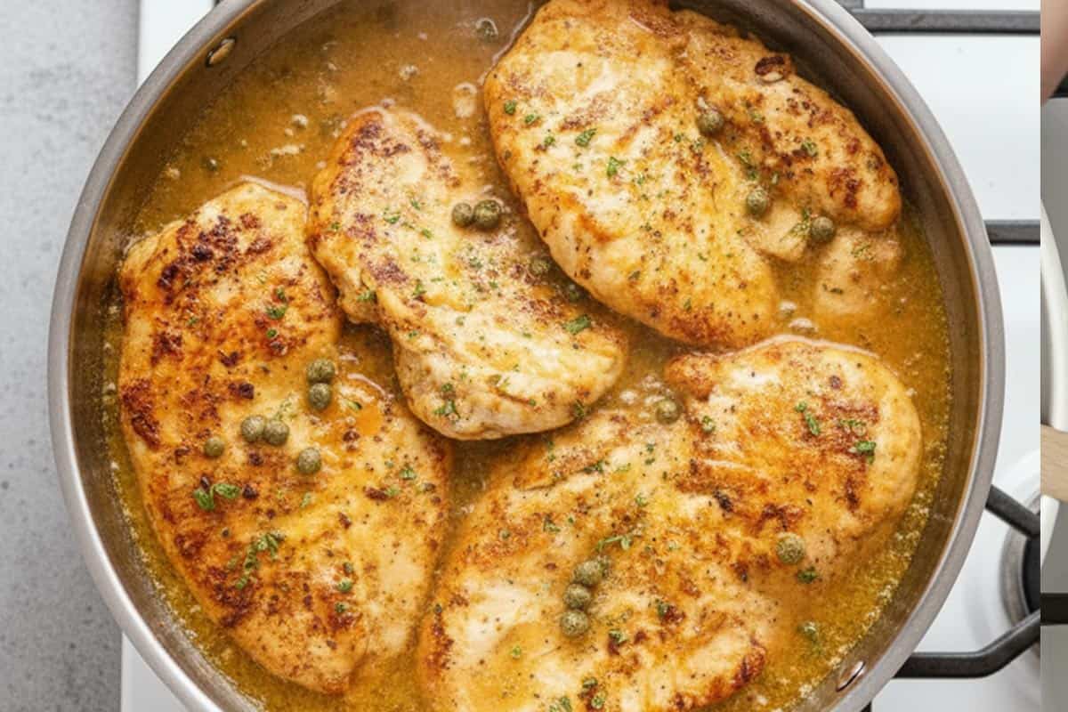 Returned the chicken and let the sauce simmer.