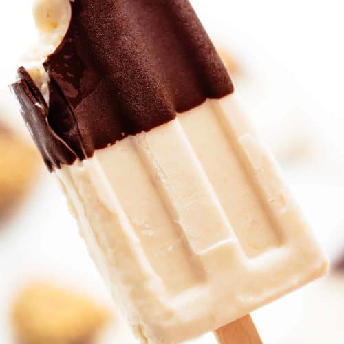 Creamy chocolate covered Banana Popsicles with hint of peanut butter and vanilla make thes Banana Popsicles