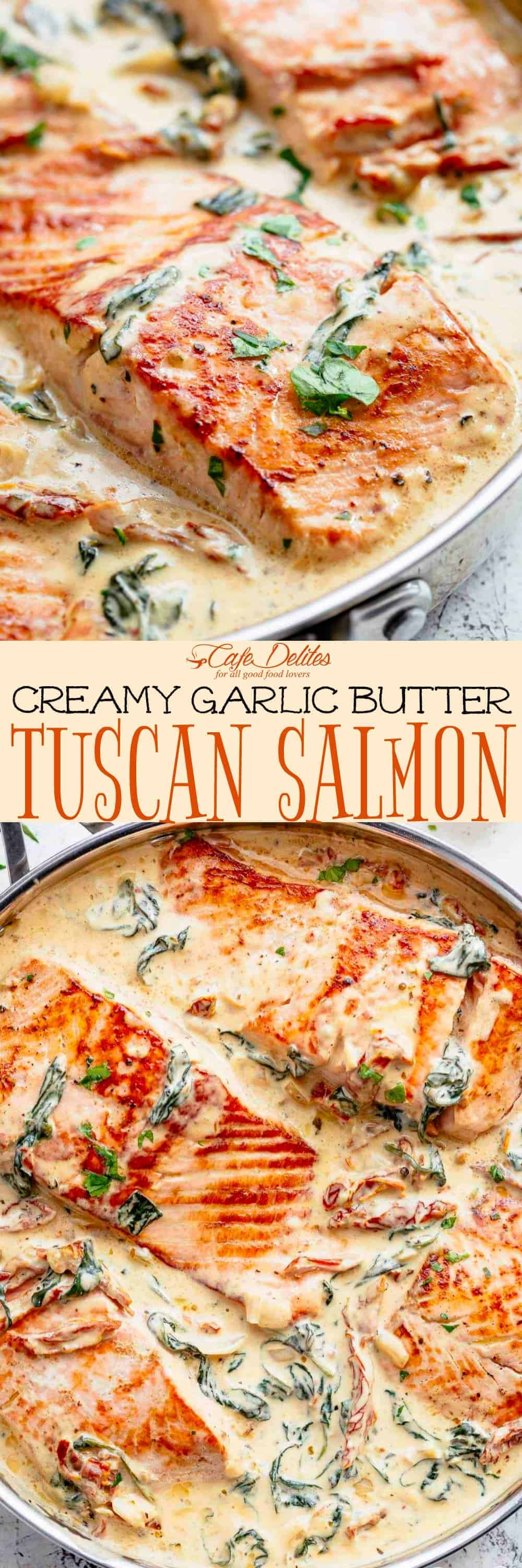 Creamy Garlic Butter Tuscan Salmon - Cafe Delites