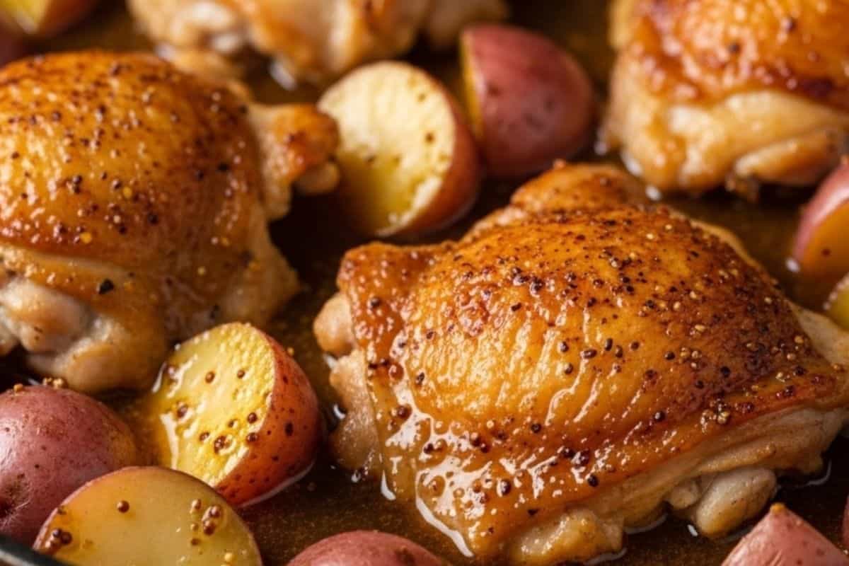 add the quartered baby red potatoes and coat well with the sauce. season with extra salt and pepper
