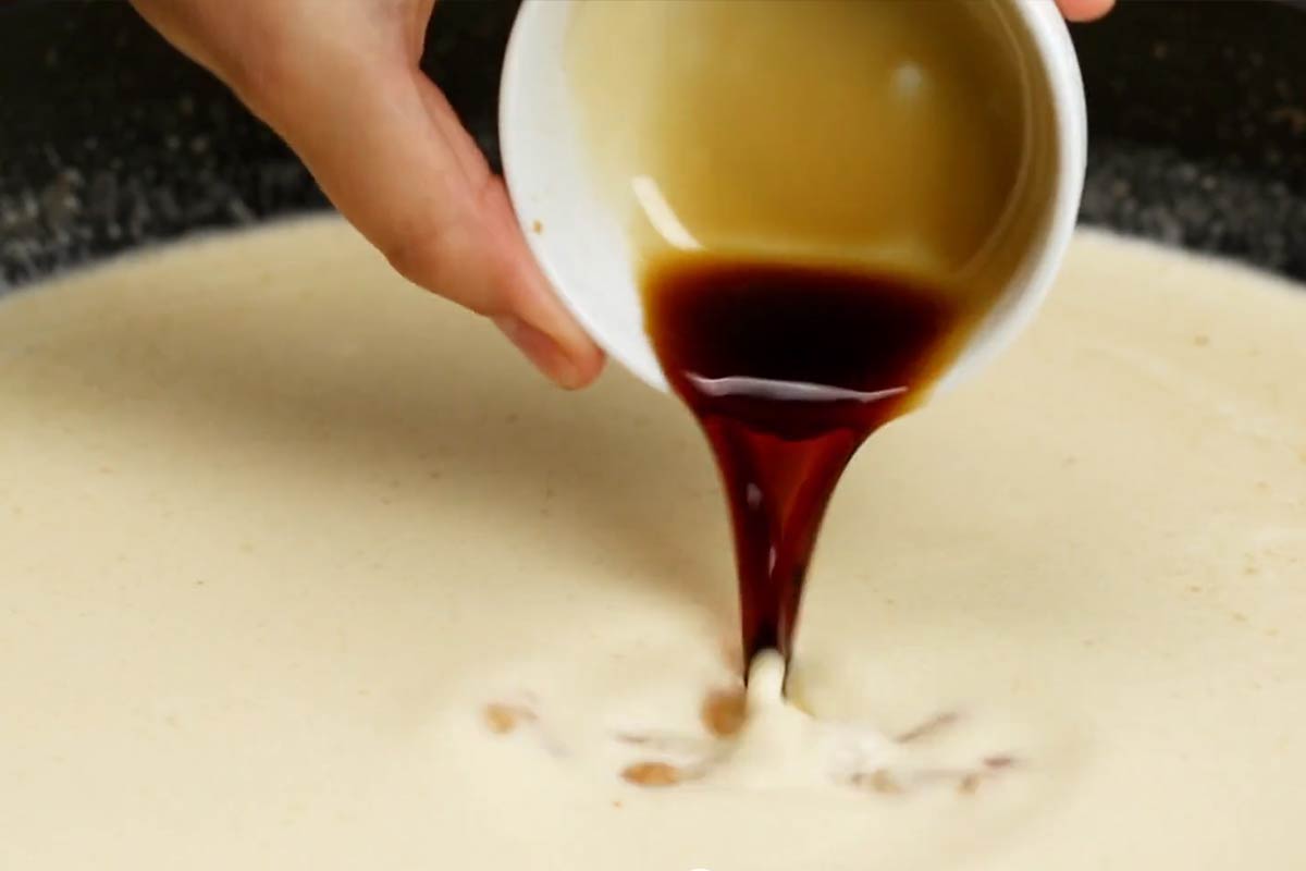 Added the soy sauce in the cream sauce.