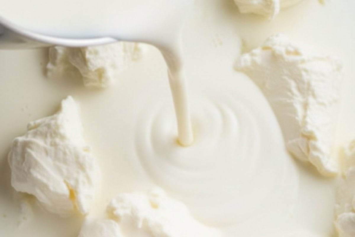 In the same pan, add cream cheese and milk. Bring to a gentle simmer while stirring.