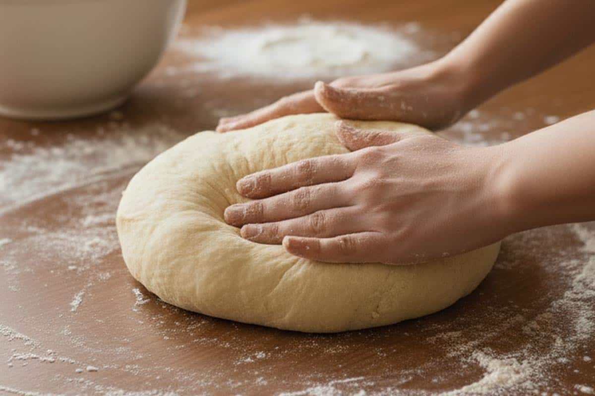 Kneading the dough. - 5