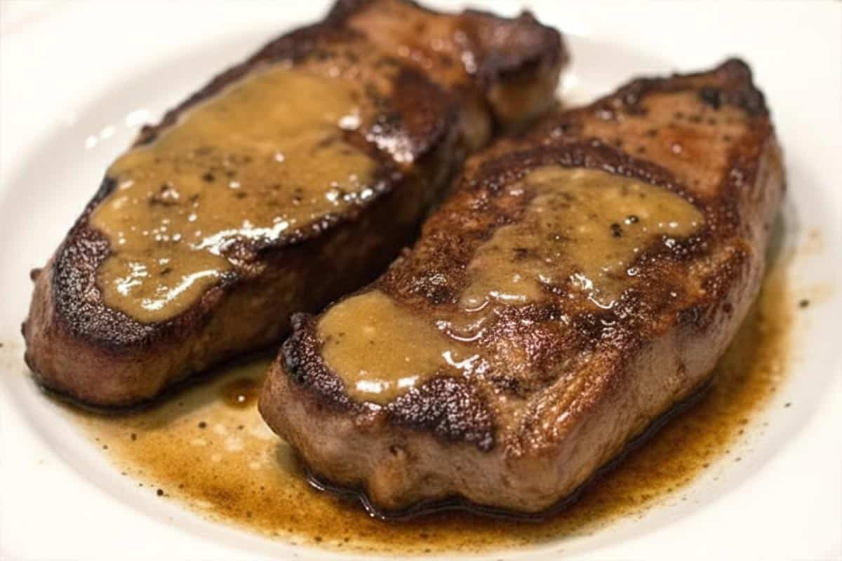 Placed the steak on a plate.