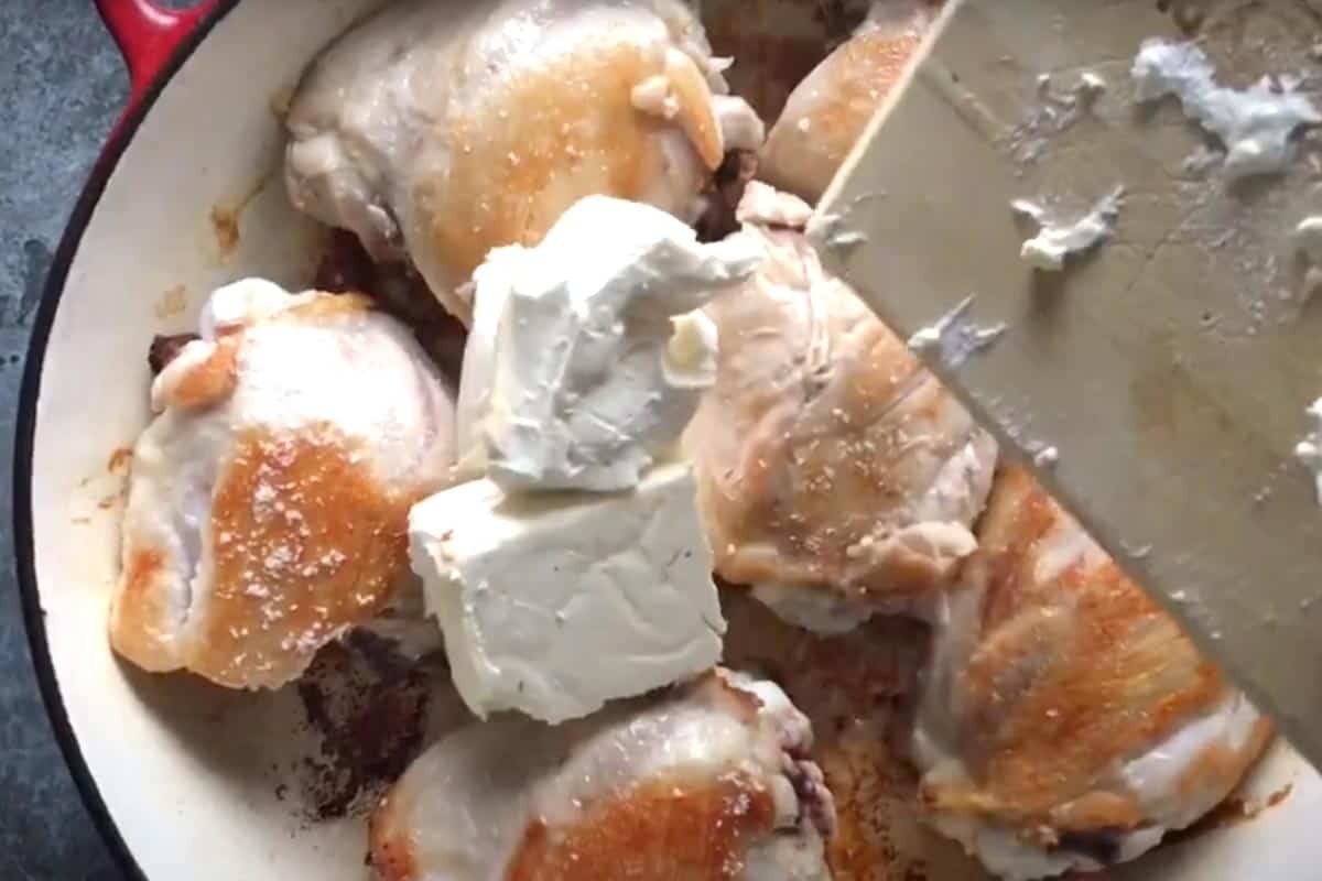 Stirred in the cream cheese.