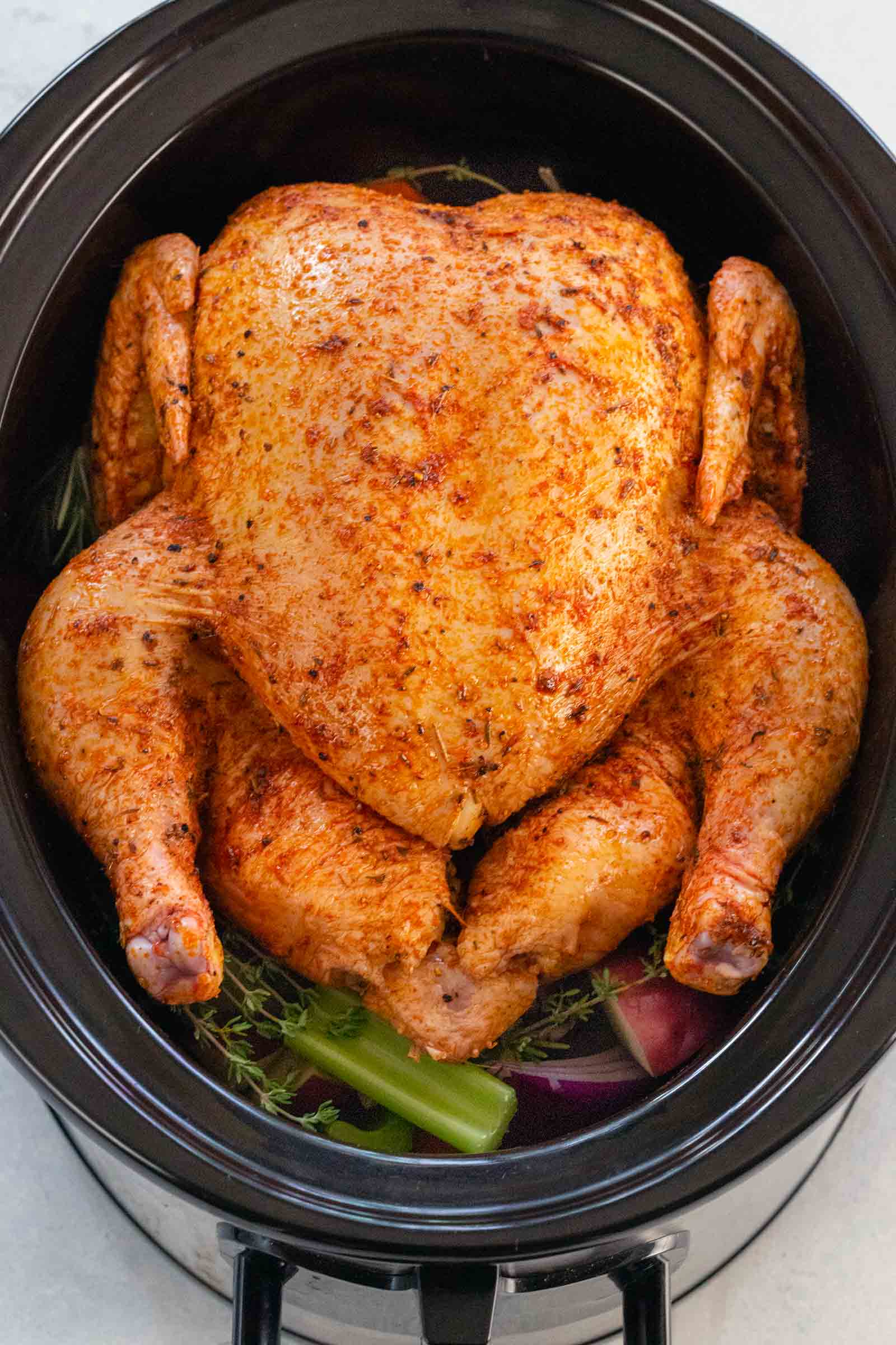 Easy Slow Cooker Whole Chicken