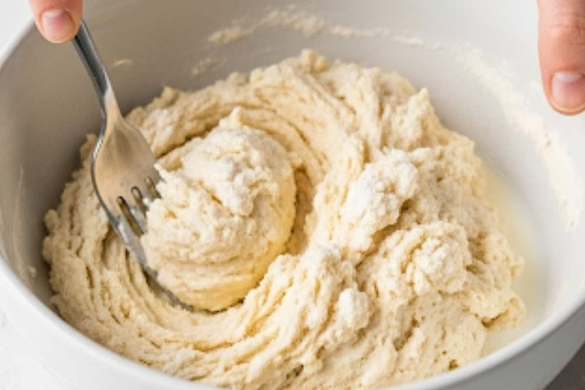 Stir in the buttermilk with a fork until combined.