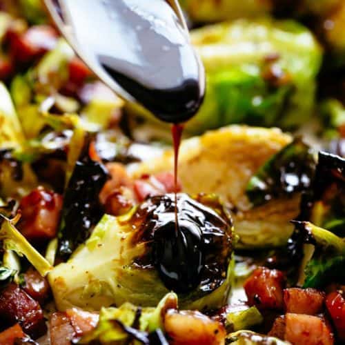 Garlic Roasted Brussels Sprouts with crispy bacon or pancetta Roasted Brussels Sprouts with Bacon