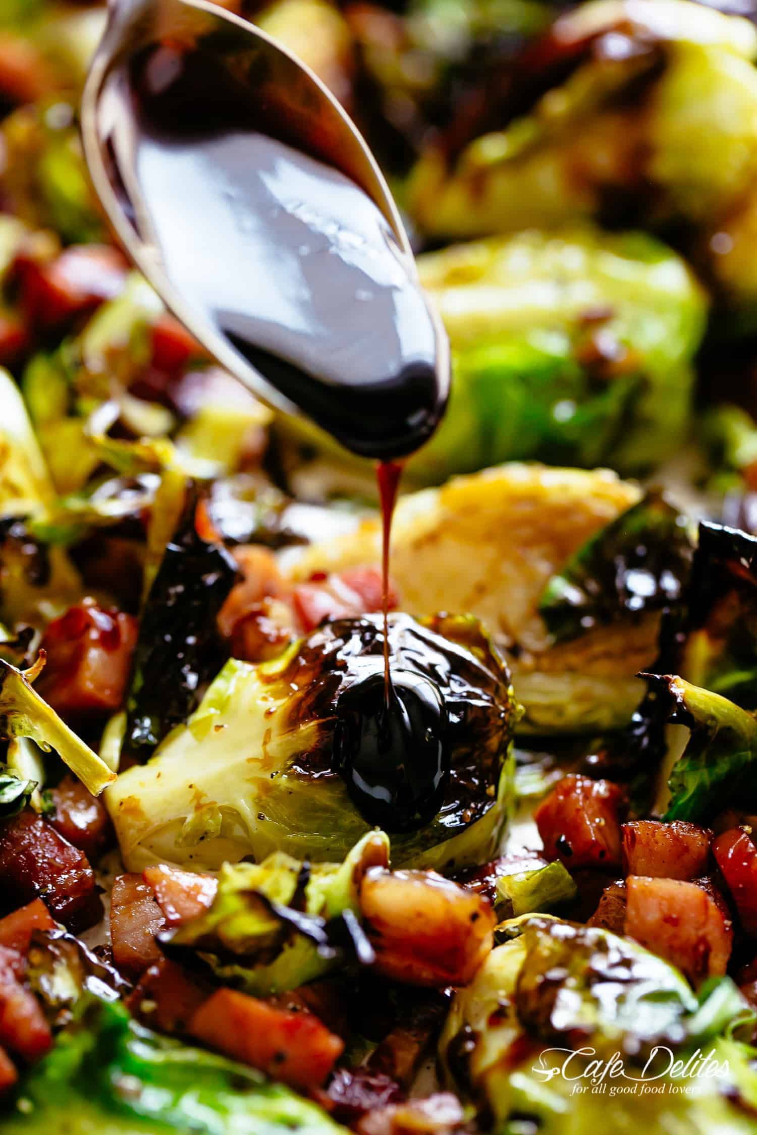 Garlic Roasted Brussels Sprouts with crispy bacon or pancetta Roasted Brussels Sprouts with Bacon