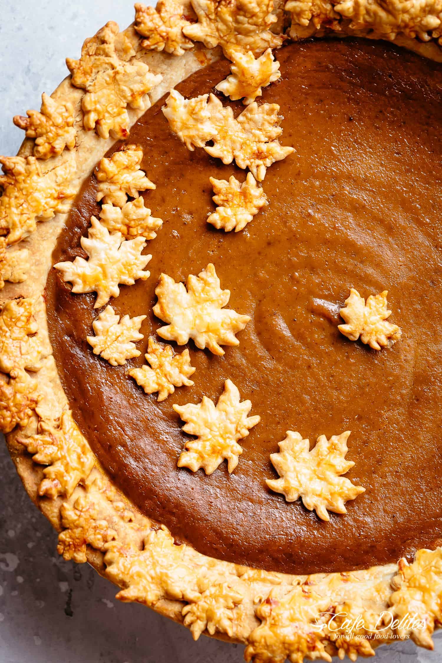 Homemade Pumpkin Pie Recipe tastes incredible filled with fall flavours for Thanksgiving! Canned or fresh pumpkin puree with cream (or evaporated milk), brown sugar(s), white sugar, eggs and delicious fall spices.
