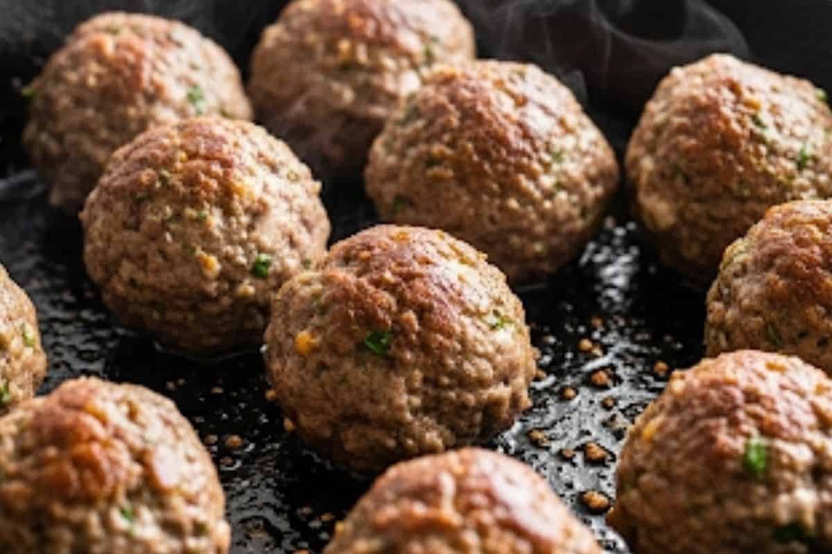 Brown meatballs on all sides, then transfer to a warm plate.