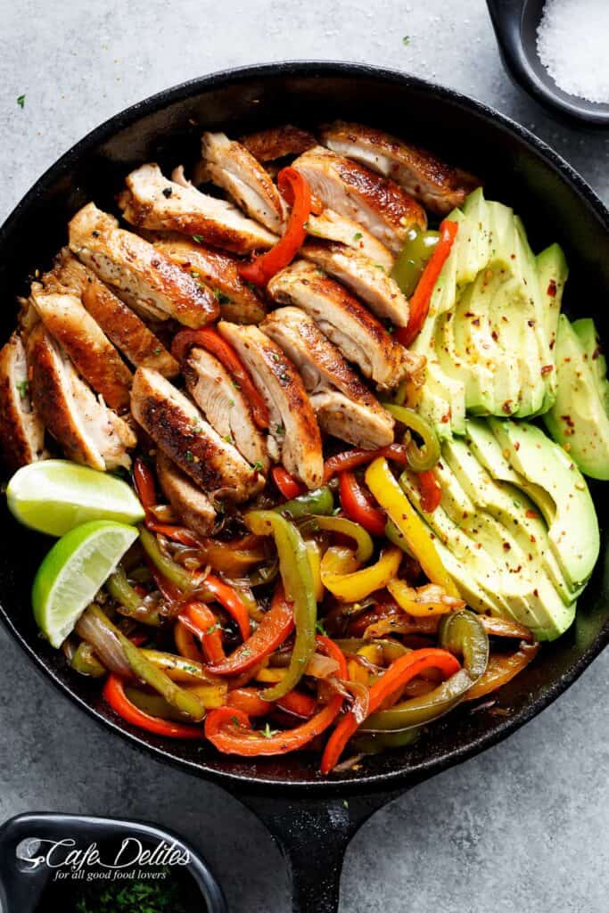 Best Chicken Fajitas, Chicken gets marinated in the best juicy lime marinade, then seared for that unmistakable crisp-charred outer edge