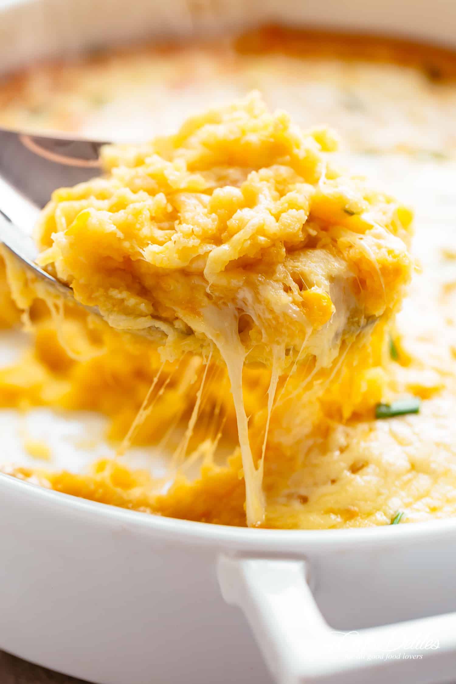 Corn Casserole with melted cheese