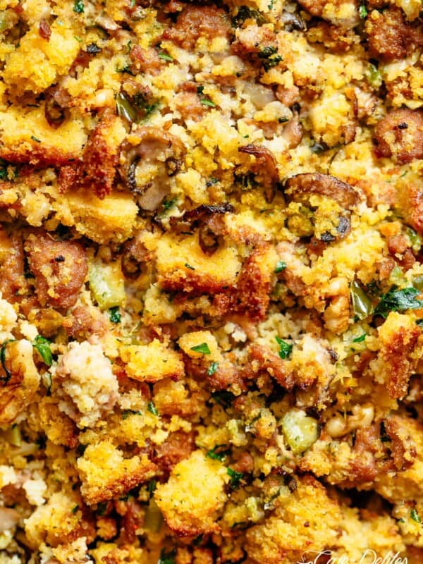 Top view of Cornbread Dressing