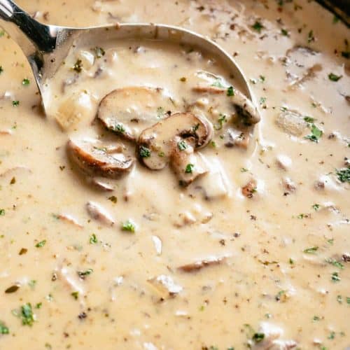 Homemade Cream of Mushroom Soup is full flavoured and so easy to make Cream of Mushroom Soup