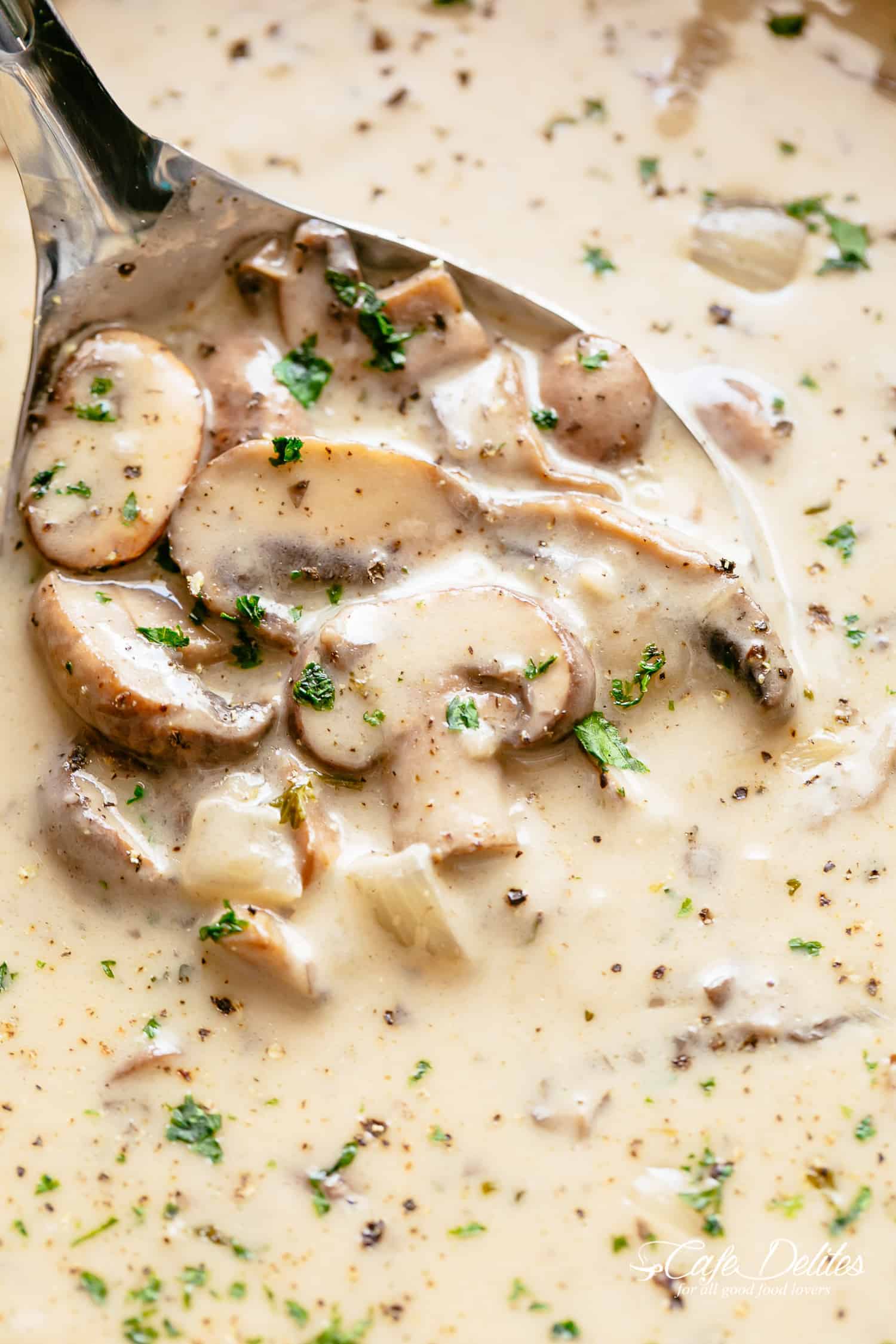 Homemade Cream of Mushroom Soup is full flavoured and so easy to make Cream of Mushroom Soup