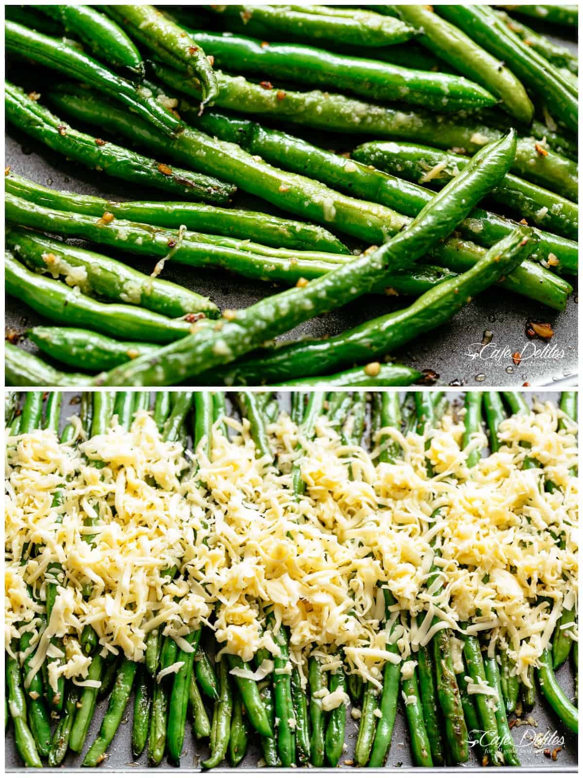 Roasted Green Beans are a delicious holiday side dish Cheesy Roasted Green Beans