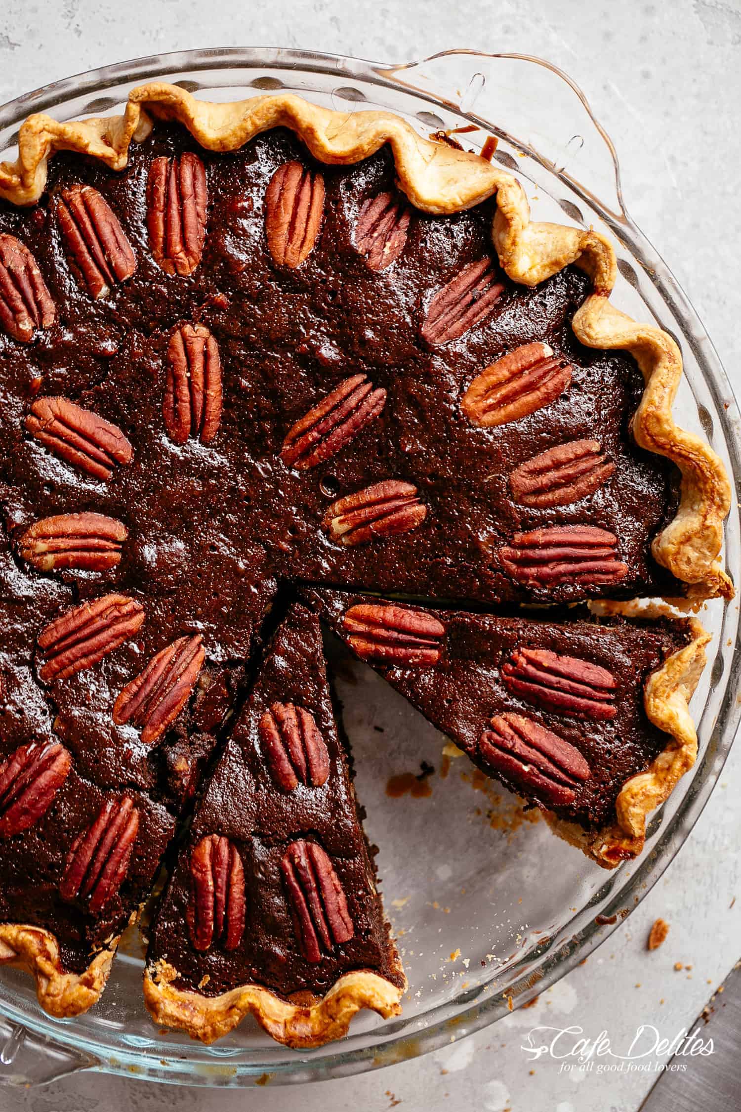 Pie crust with a brownie pie filling