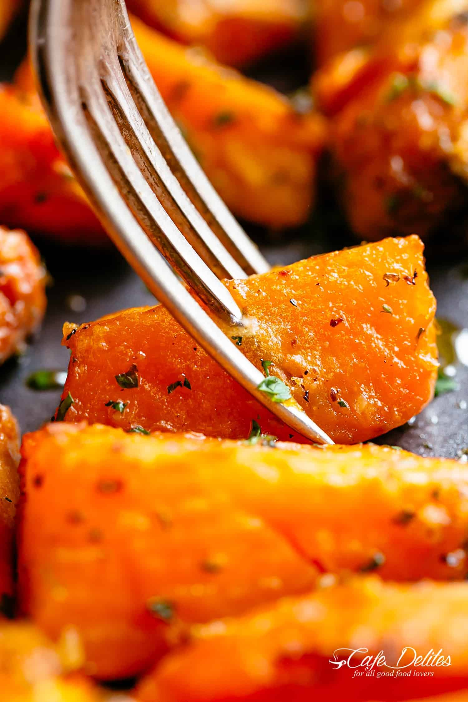 Spicy Roasted Sweet Potatoes with Sweet Onion, Rosemary & Chili Flakes