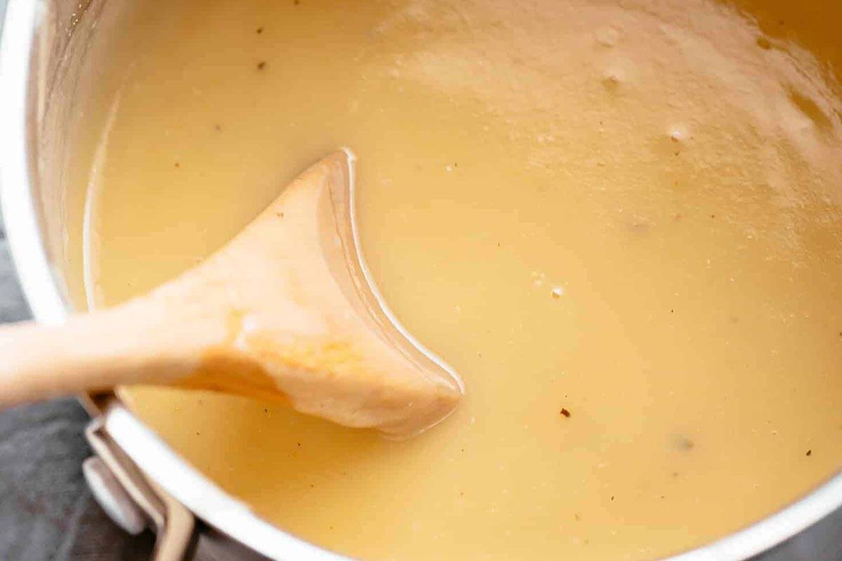 Close-up shot of Turkey Gravy.