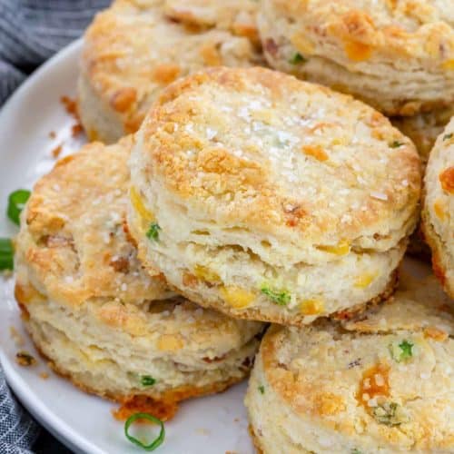 Bacon cheddar biscuits are savoury and buttery individual Bacon Cheddar Biscuits