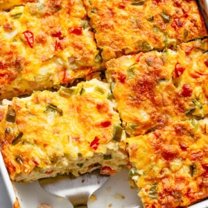 5 pieces of Breakfast Casserole with Hash Browns, Bacon or Sausage!