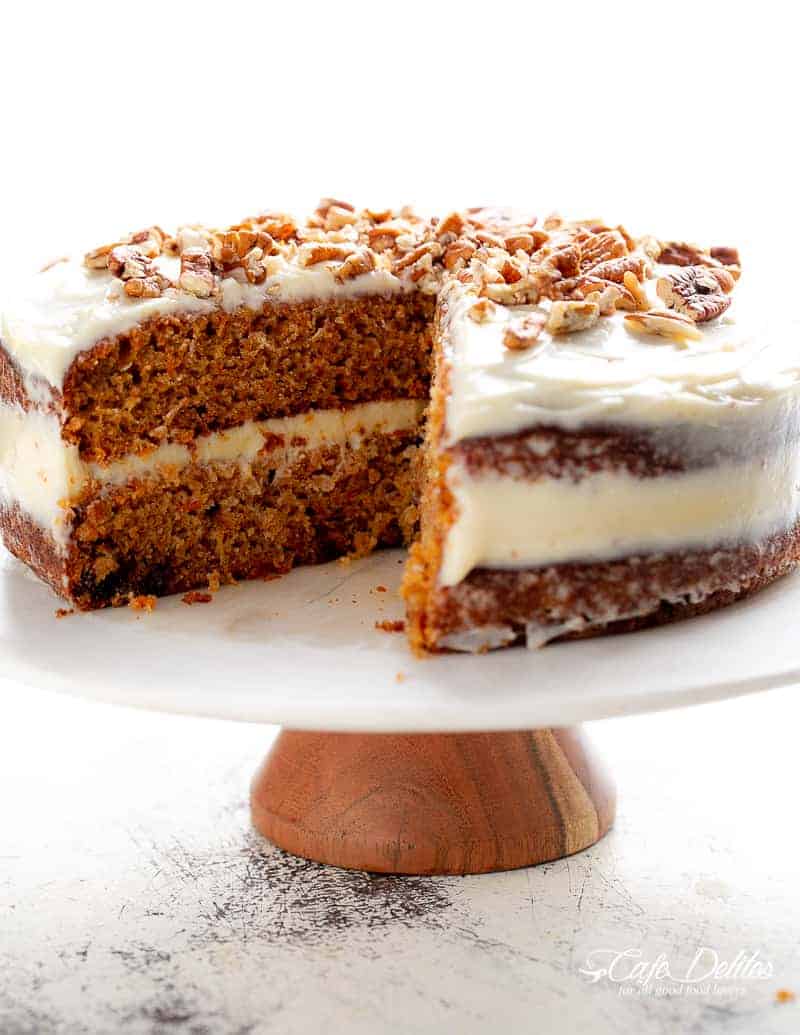 Carrot Cake RECIPE | cafedelites.com