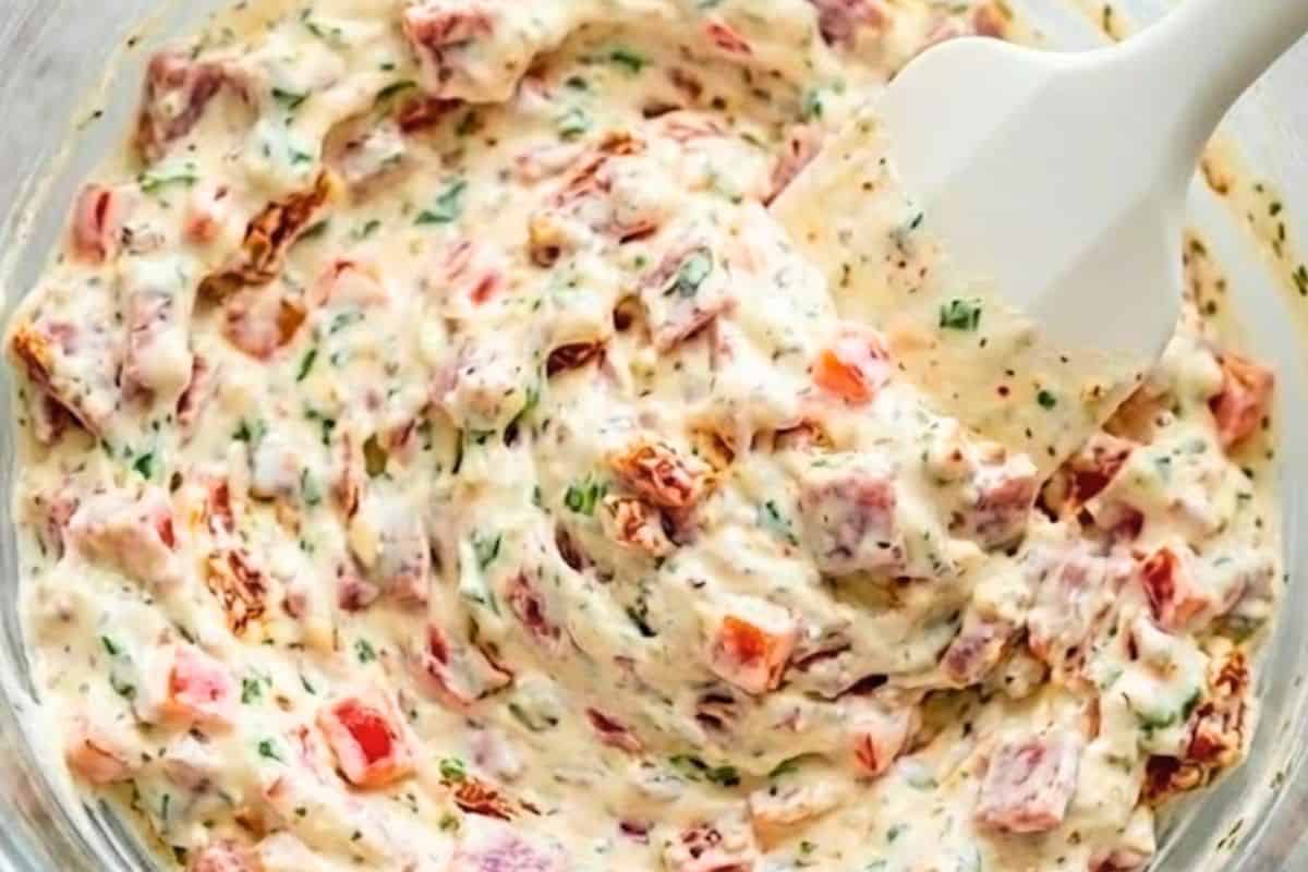 In a large bowl, combine all of the dip ingredients and mix until evenly blended - 3