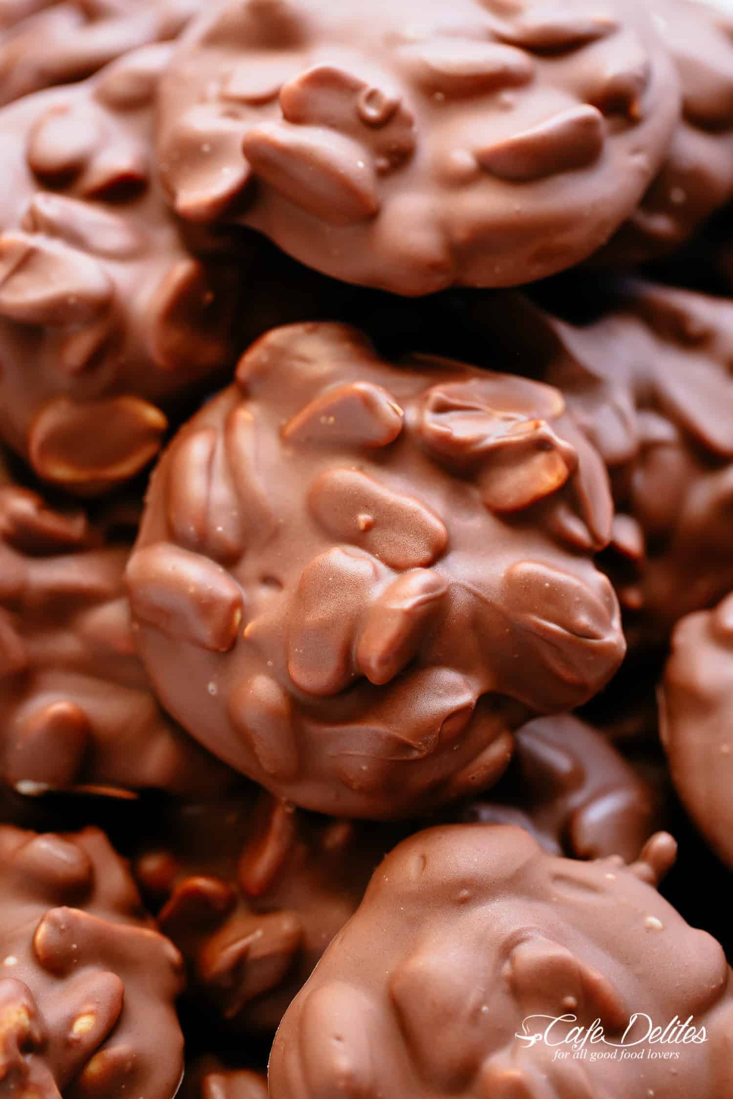 Chocolate Peanut Clusters are the easiest edible gifts to make over Christmas! With two melting methods and only a handful of ingredients! | cafedelites.com