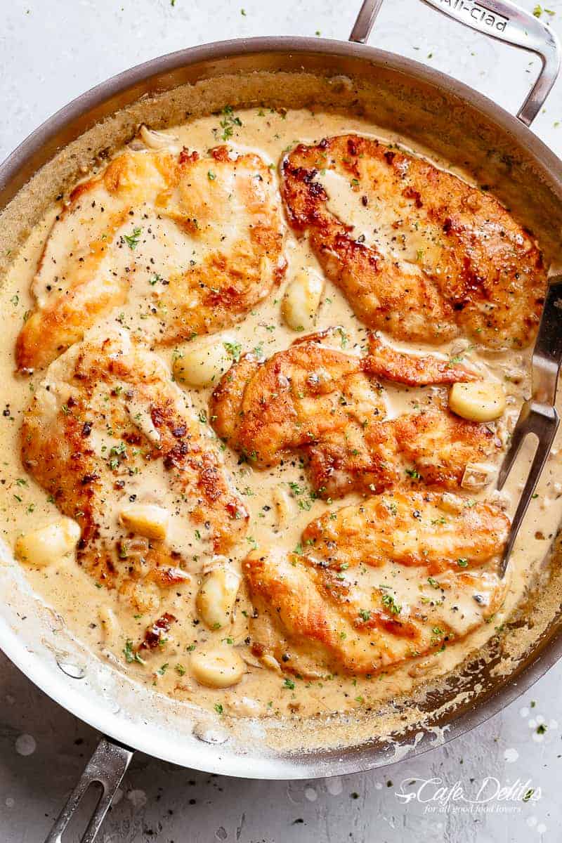 creamy garlic chicken breast recipe - setkab.com