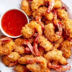 close up of coconut shrimp
