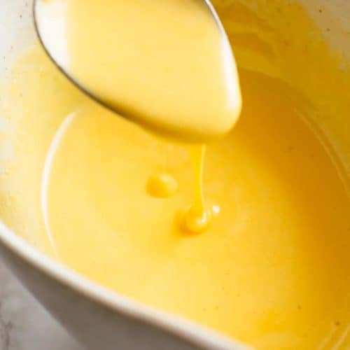 An easy to make Hollandaise sauce to serve over poached eggs Hollandaise Sauce