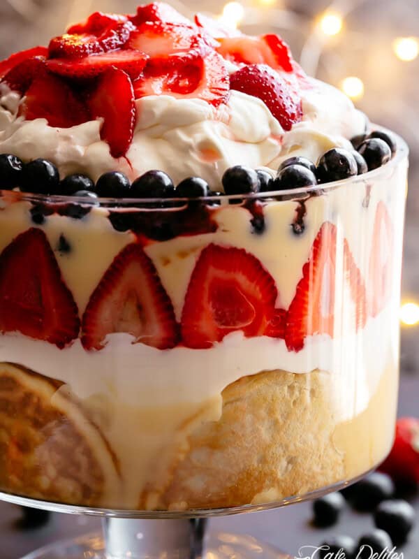 Side view image of Strawberry Trifle