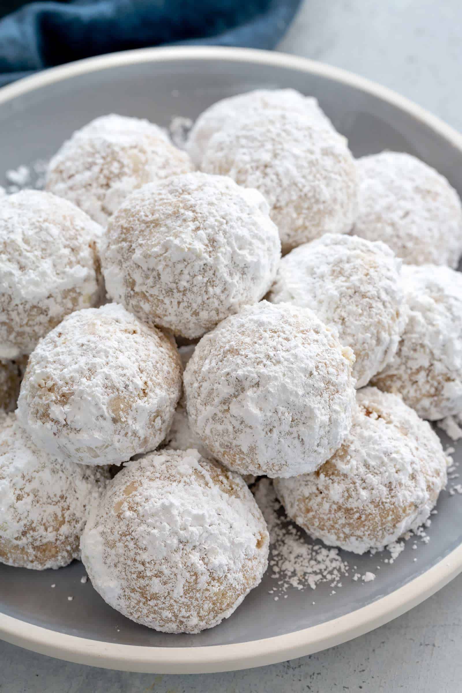 plate of snowball cookies