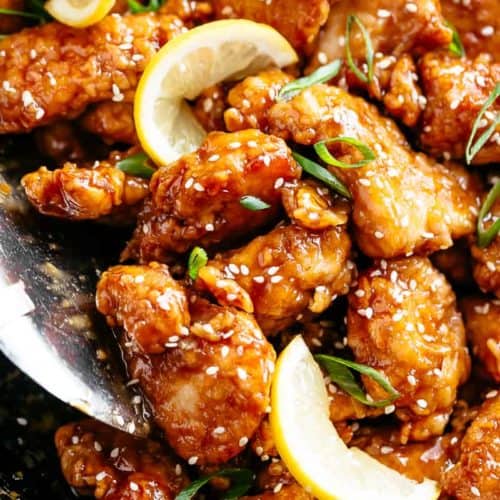 Chinese Lemon Chicken with an irresistibly sticky Chinese Lemon Chicken