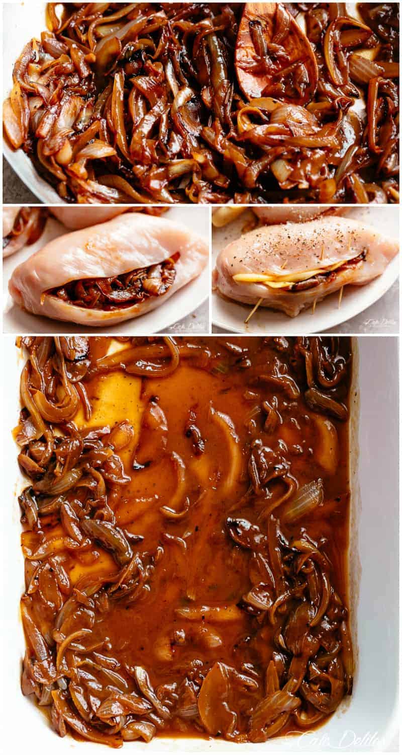 Oven Baked French Onion Stuffed Chicken Recipe French Onion Stuffed Chicken