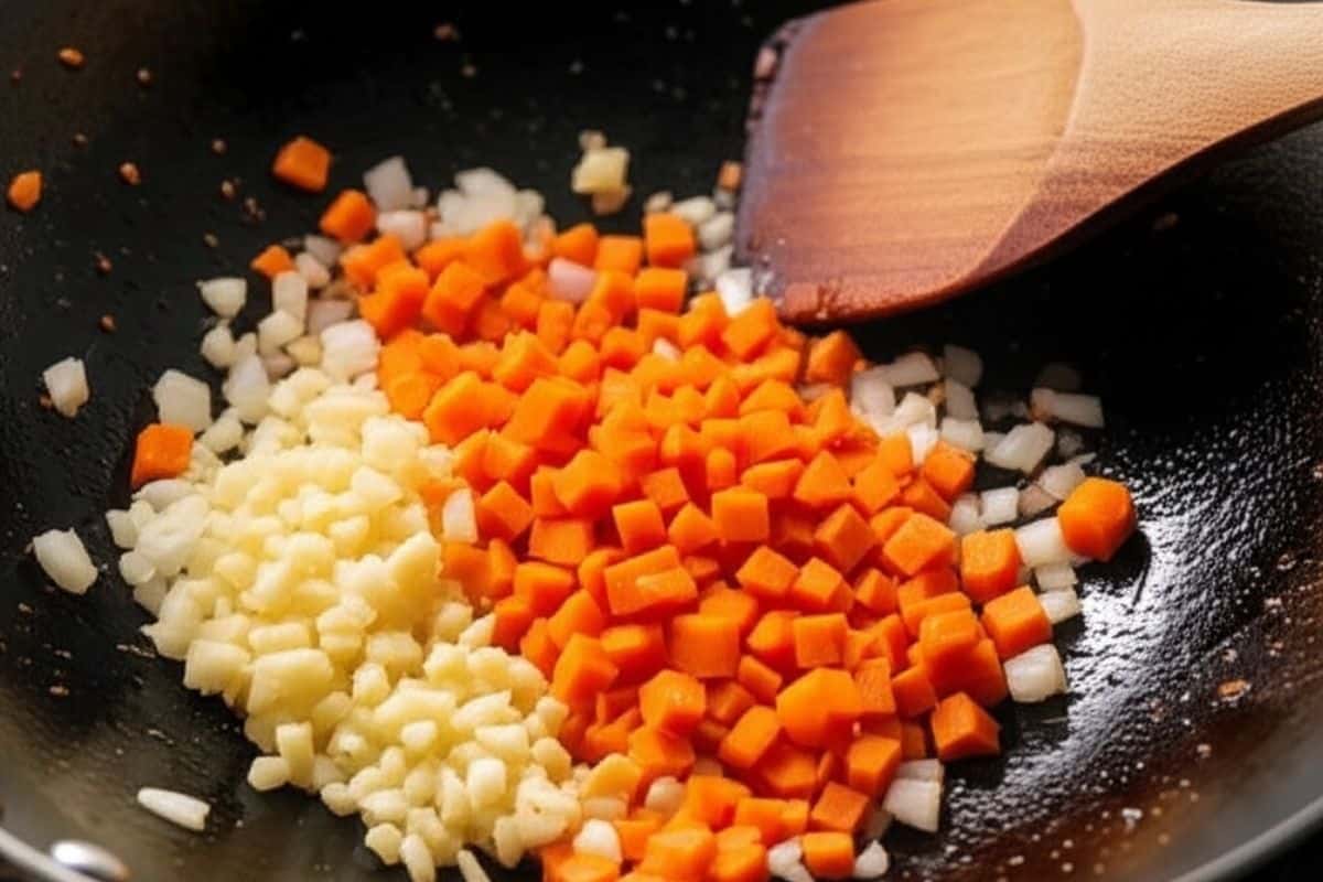 add onions, carrots and garlic and cook until fragrant