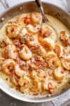 Carbonara Bacon Shrimp Alfredo | cafedelites.com