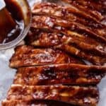 close up slow cooker bbq ribs
